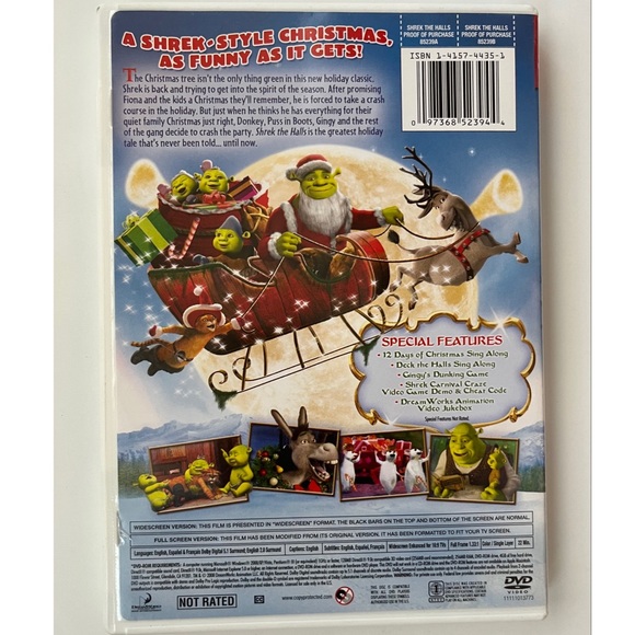DreamWorks Shrek The Halls Widescreen Fullscreen DVD Movie - Picture 3 of 3